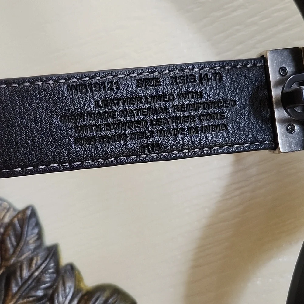 KID'S BLACK LEATHER LINED BELT